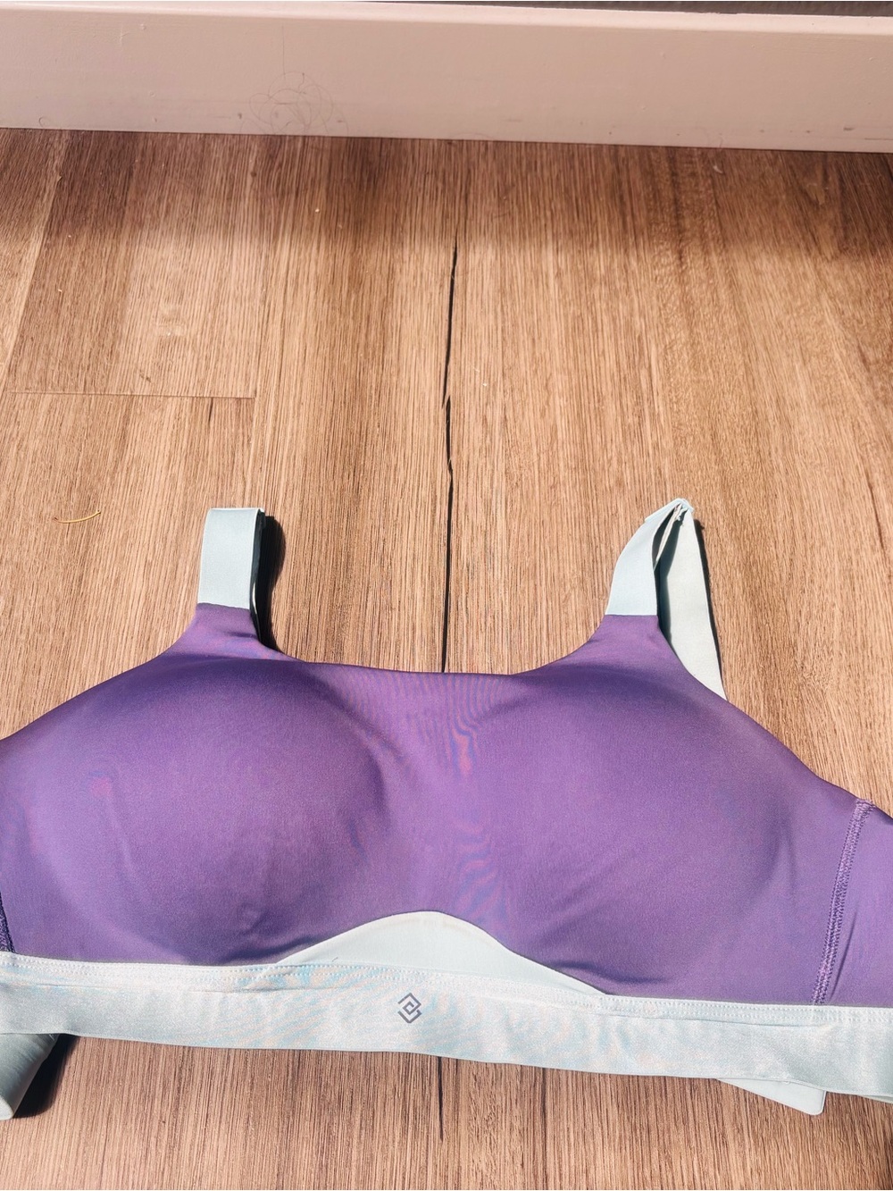 ThirdLove Kinetic Sports Bra 38C Purple Wireless with Mint Trim